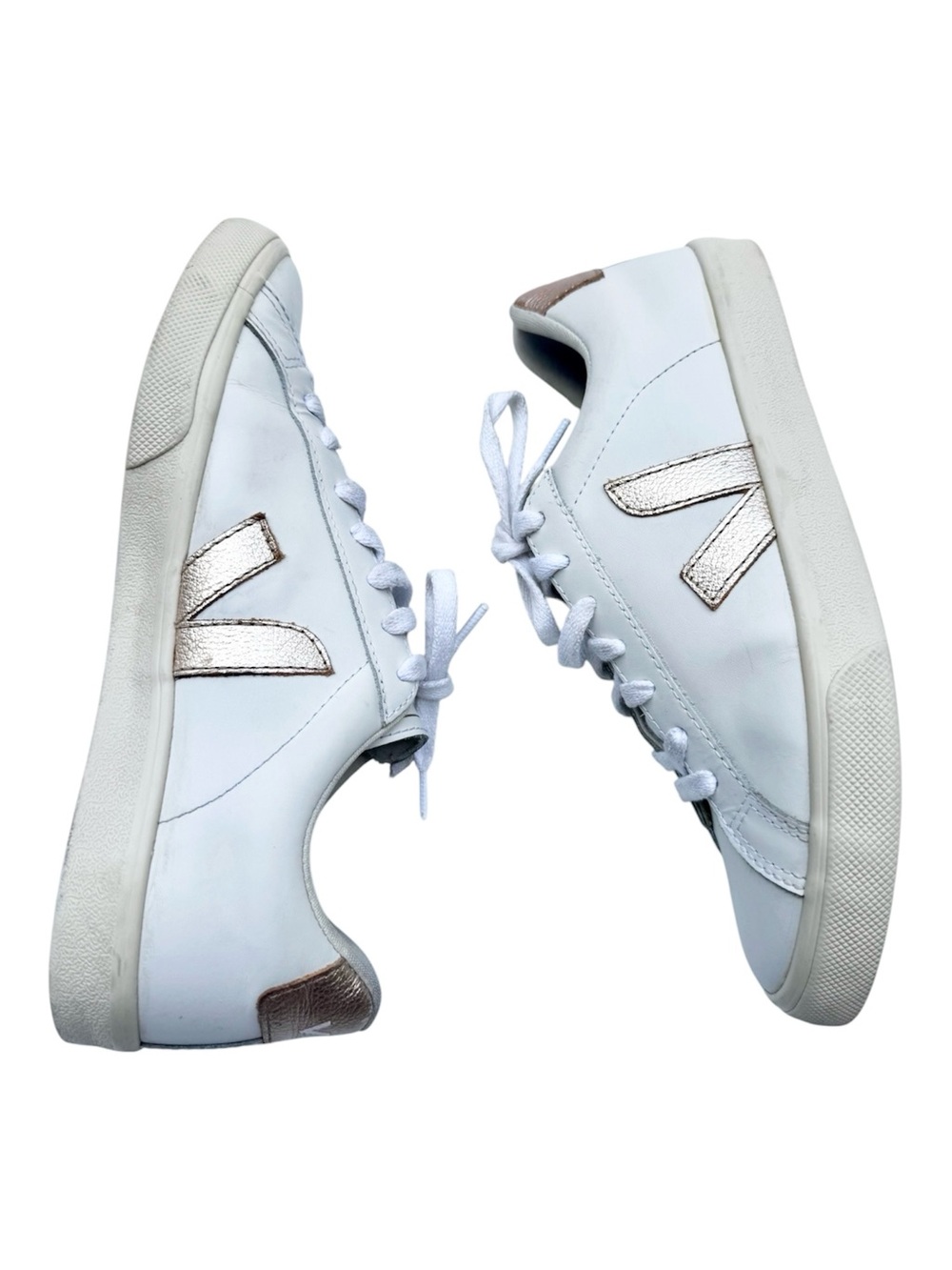 VEJA Women’s Esplar Leather White Platine Sneakers Sz 8 - Picture 4 of 12